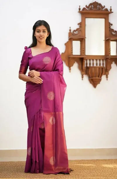 Must Have Art Silk Saree with Blouse piece