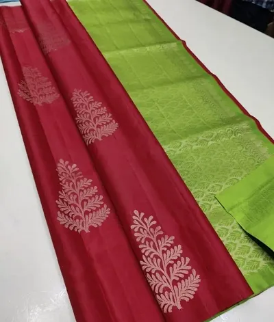 Soft Kanjivaram Silk Zari Butta Sarees with Blouse Piece