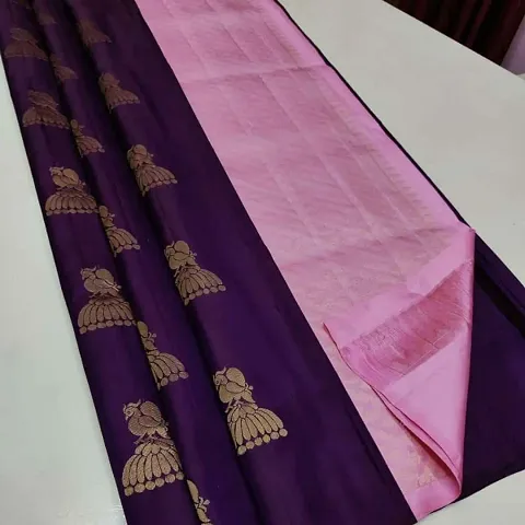 Fancy Silk Blend Saree with Blouse Piece for Women