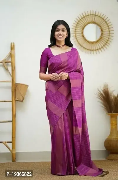 Fancy Silk Blend Saree with Blouse Piece for Women