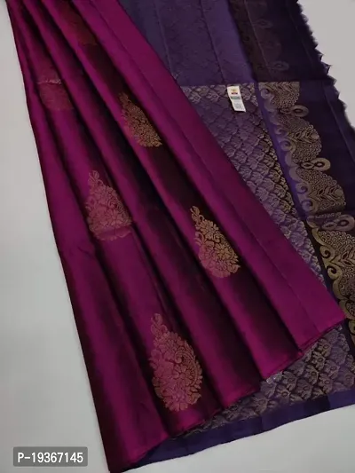 Fancy Silk Blend Saree with Blouse Piece for Women-thumb0