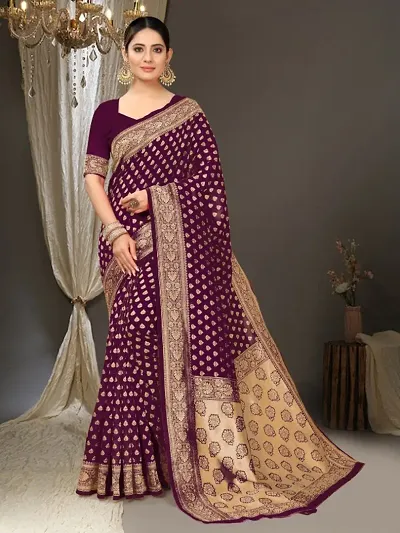 Banarasi Silk Woven Design Sarees with Blouse Piece