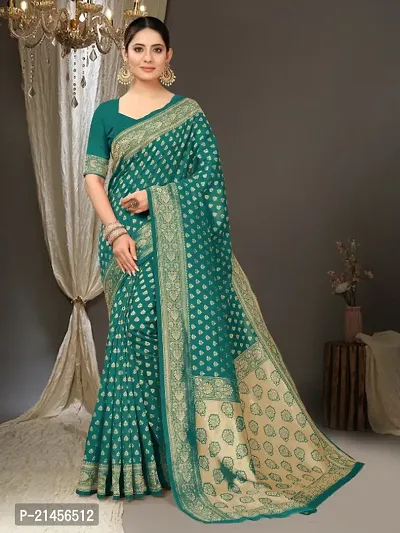 Woven Design Banarasi Silk Saree with Blouse Piece