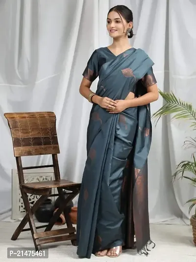 Litchi Silk Woven Design Saree with Blouse Piece