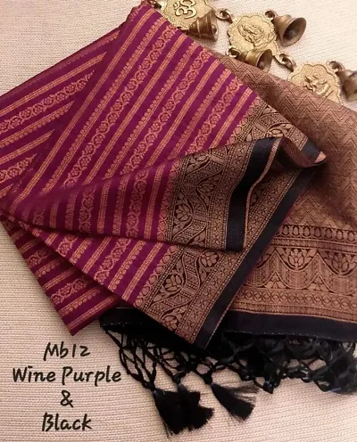 Silk Blend Woven Design Kanjeevaram Sarees with Blouse Piece