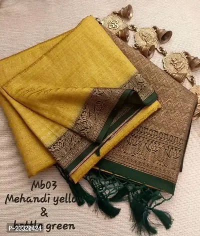 Silk Blend Kanjeevaram Woven Design Saree with Blouse Piece