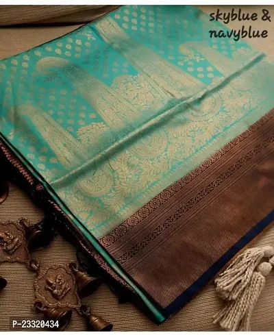 Silk Blend Kanjeevaram Woven Design Saree with Blouse Piece