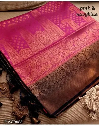 Silk Blend Kanjeevaram Woven Design Saree with Blouse Piece-thumb0