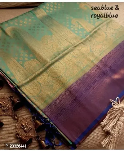 Silk Blend Kanjeevaram Woven Design Saree with Blouse Piece