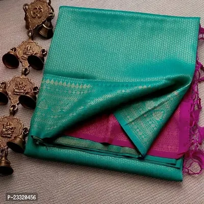 Silk Blend Kanjeevaram Woven Design Saree with Blouse Piece