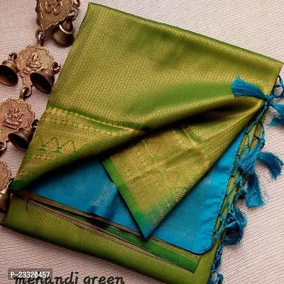 Silk Blend Kanjeevaram Woven Design Saree with Blouse Piece