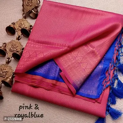 Silk Blend Kanjeevaram Woven Design Saree with Blouse Piece