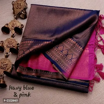 Silk Blend Kanjeevaram Woven Design Saree with Blouse Piece