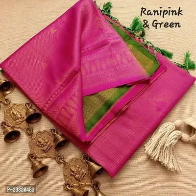 Silk Blend Kanjeevaram Woven Design Saree with Blouse Piece-thumb0