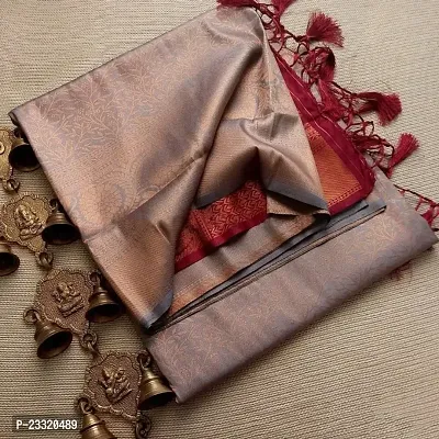 Silk Blend Kanjeevaram Woven Design Saree with Blouse Piece