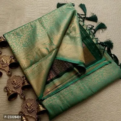 Silk Blend Kanjeevaram Woven Design Saree with Blouse Piece