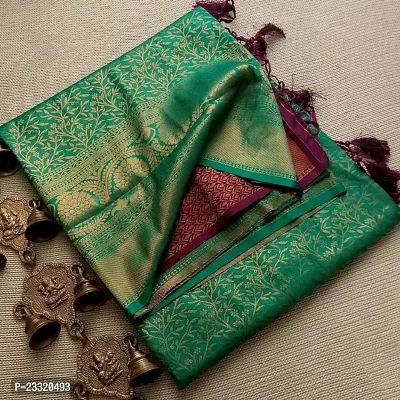 Silk Blend Kanjeevaram Woven Design Saree with Blouse Piece