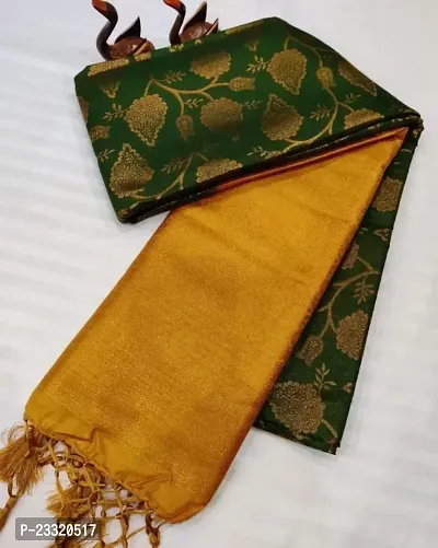 Silk Blend Kanjeevaram Woven Design Saree with Blouse Piece