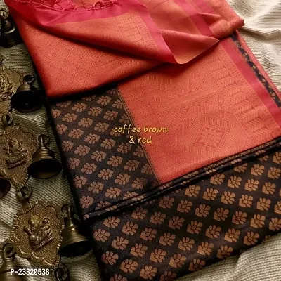 Silk Blend Kanjeevaram Woven Design Saree with Blouse Piece-thumb0