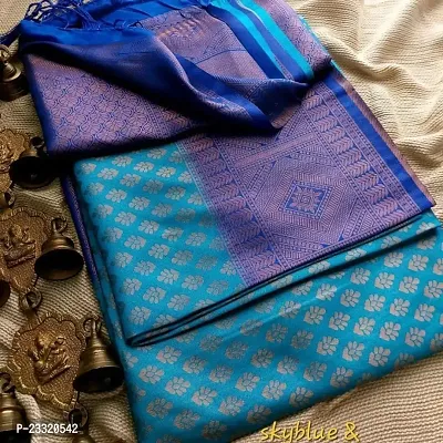 Silk Blend Kanjeevaram Woven Design Saree with Blouse Piece