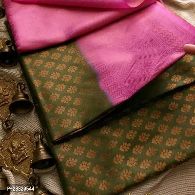 Silk Blend Kanjeevaram Woven Design Saree with Blouse Piece