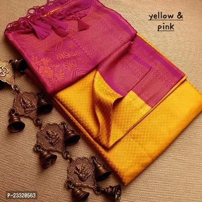 Silk Blend Kanjeevaram Woven Design Saree with Blouse Piece