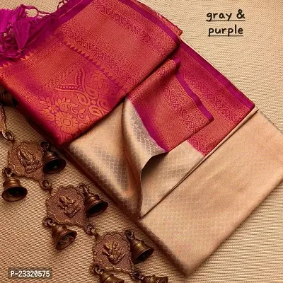 Silk Blend Kanjeevaram Woven Design Saree with Blouse Piece