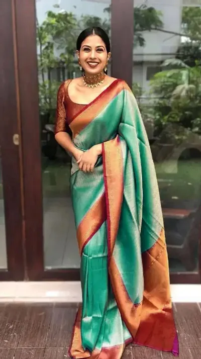 Elegant Banarasi Silk Saree with Blouse Piece For Women