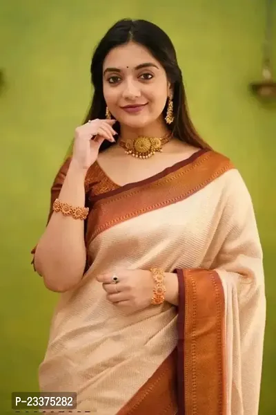 Banarasi Silk Jacquard Saree with Blouse-thumb0