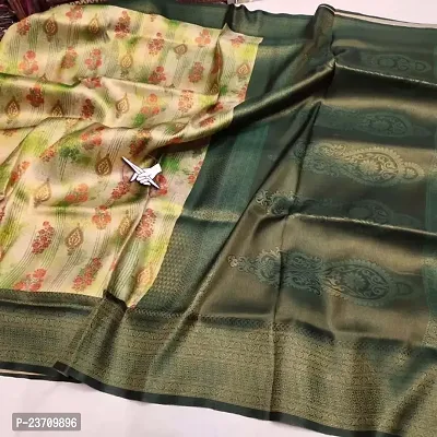 Soft Silk Digital Printed Kanjeevaram Saree with Blouse Piece