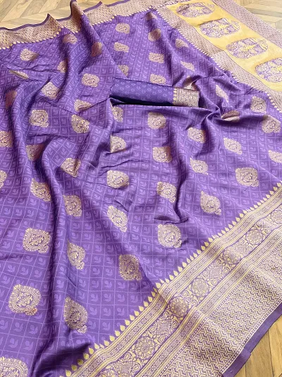 Woven Design Cotton Blend Sarees with Blouse Piece