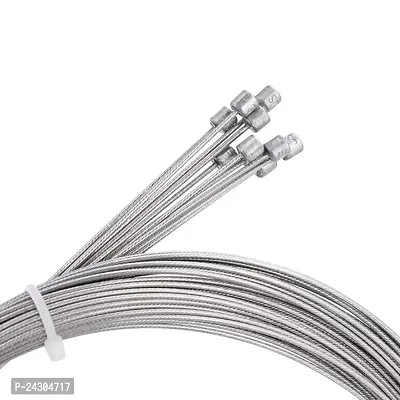 LIGHTER HOUSE Stainless Steel Bicycle Shift Cable, Bicycle Replaceable Inner Derailleur Wire Shifter Cable -Set of 10 Pcs -Silver-thumb0