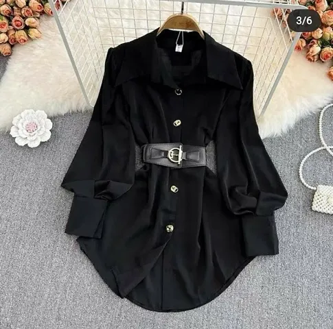 Women's Stylish Long Shirts with Belt (G.K.Enterprises)