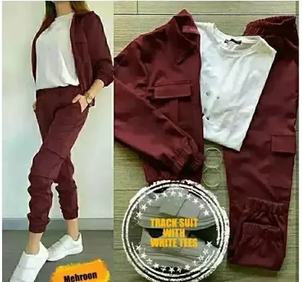 TRACK SUIT PANT WITH T-SHIRT COMBO N JACKET