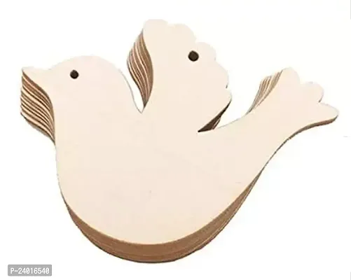 20 Piececs Bird Wood Diy Crafts Cutouts Wooden Dove Shaped Hanging Ornaments With Hole Hemp Ropes Gift Tags For Wedding Birthday