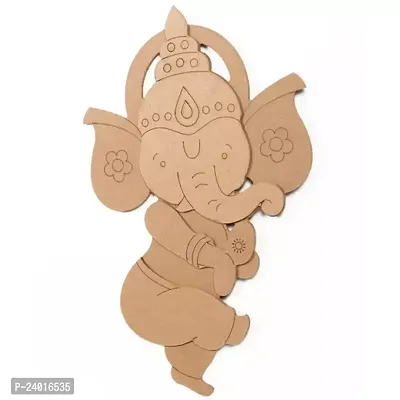 Mdf Pre Marked Dancing Ganesha With Hanging Sawtooth Hook Approx. 12 X 8Inch 1Pc