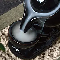 Handicraft Tea Kettle Smoke Fountain | Incense Stick Holder Decorative Showpiece - 10 cm  (Polyresin, Black)-thumb2