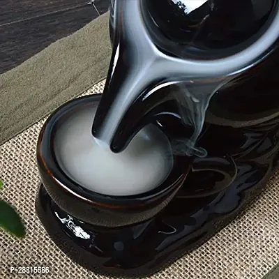 Handicraft Tea Kettle Smoke Fountain | Incense Stick Holder Decorative Showpiece - 10 cm  (Polyresin, Black)-thumb3