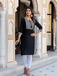 Women Rayon Embroidery Straight  Kurti-thumb2