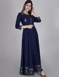 Latest Beautiful Rayon Stitched Ethnic Gown for Women-thumb3