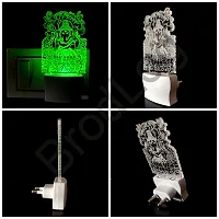 New Ganpati 3D Optical Illusion Acrylic Night Lamp, 7 Colors Rgb Auto Gradual Changing Led Plug And Play Night Light, Office Light, Best For Gift(4.5 Inch)-thumb2