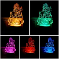 Hanuman 3D Optical Illusion Acrylic Night Lamp, 7 Colors Rgb Auto Gradual Changing Led Plug And Play Night Light, Office Light, Best For Gift(4.5 Inch)-thumb1