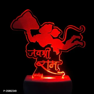 Hanuman 3D Optical Illusion Acrylic Night Lamp, 7 Colors Rgb Auto Gradual Changing Led Plug And Play Night Light, Office Light, Best For Gift(4.5 Inch)