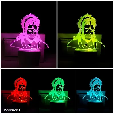 Hanuman 3D Optical Illusion Acrylic Night Lamp, 7 Colors Rgb Auto Gradual Changing Led Plug And Play Night Light, Office Light, Best For Gift(4.5 Inch)-thumb2