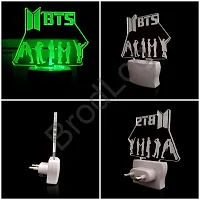 Bts 3D Optical Illusion Acrylic Night Lamp, 7 Colors Rgb Auto Gradual Changing Led Plug And Play Night Light, Office Light, Best For Gift-thumb2