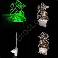 Hanuman 3D Optical Illusion Acrylic Night Lamp, 7 Colors Rgb Auto Gradual Changing Led Plug And Play Night Light, Office Light, Best For Gift(4.5 Inch)-thumb2