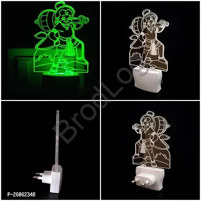 Hanuman 3D Optical Illusion Acrylic Night Lamp, 7 Colors Rgb Auto Gradual Changing Led Plug And Play Night Light, Office Light, Best For Gift(4.5 Inch)-thumb3