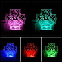 New Ganpati 3D Optical Illusion Acrylic Night Lamp, 7 Colors Rgb Auto Gradual Changing Led Plug And Play Night Light, Office Light, Best For Gift(4.5 Inch)-thumb1