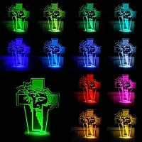 Jesus 3D Optical Illusion Acrylic Night Lamp, 7 Colors Rgb Auto Gradual Changing Led Plug And Play Night Light, Office Light, Best For Gift-thumb1