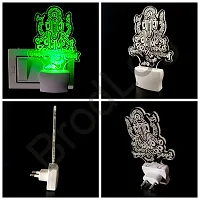 New Ganpati 3D Optical Illusion Acrylic Night Lamp, 7 Colors Rgb Auto Gradual Changing Led Plug And Play Night Light, Office Light, Best For Gift(4.5 Inch)-thumb2